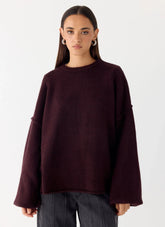 Suéter de punto oversize Jack - Ciruela