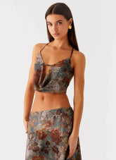 Top con cuello vuelto Rosewood - Vintage Blossom