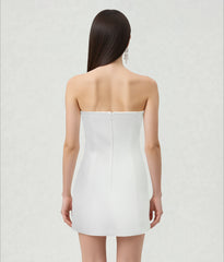 Floral Printed Mini Dress - White