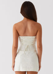 Minivestido sin tirantes Eternity - Marfil