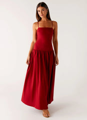 Vestido Maxi Vince Cami - Vermelho Escuro
