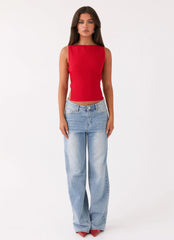 Top con hebilla Cherish You - Rojo