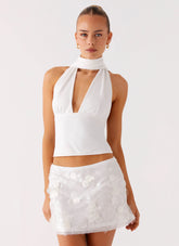 Top halterneck Milos - Blanco