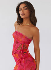 Top de tubo de malla para fiesta en la azotea - Sol floral