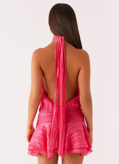 Minivestido de gasa Willow - Fucsia
