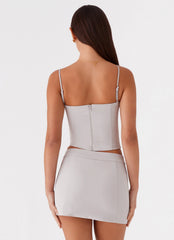 Top crop Eliana - Gris