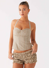 Top halter Cheryl Bustier - Rayas avena
