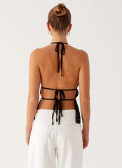 Top halter Sergio - Lunares negros