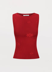 Regata em Tricô Holly - Vermelho Rouge