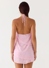 Mini vestido con abalorios On The Go - Rosa