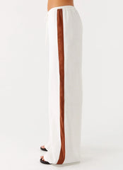 Pantalones de Lino Dalida - Marfil