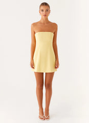 Mini vestido Honey Bow - Amarillo