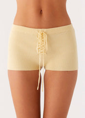 Minishort de punto Muted Muse - Amarillo