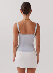 Top Alissa Bustier - Azul Ártico