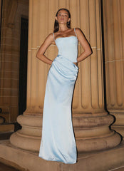 Vestido maxi corsé Kalila - Azul