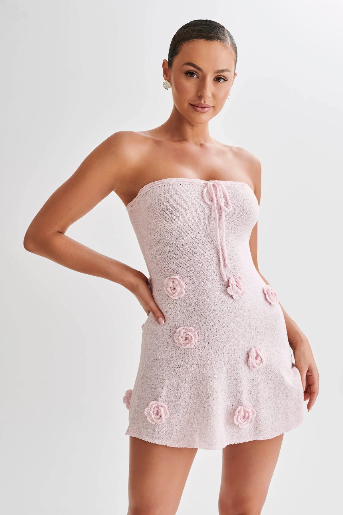 Minivestido de punto sin tirantes Connelly - Rosa Hada