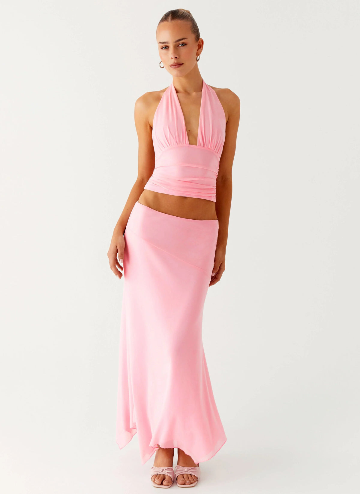 Saia Midi Kerrie Hanky - Rosa Bebê