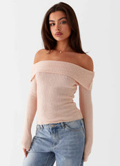 Blusa de Tricô Rina Manga Longa - Blush