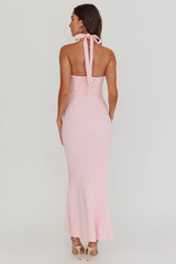 Vestido Midi Rosa com Gola Halter Fire Of Stars
