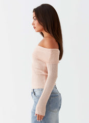 Blusa de Tricô Rina Manga Longa - Blush
