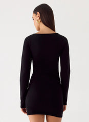 Minivestido de punto Soft Vision - Negro