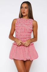 Minivestido Mad If You Go a Cuadros Vichy Rojos