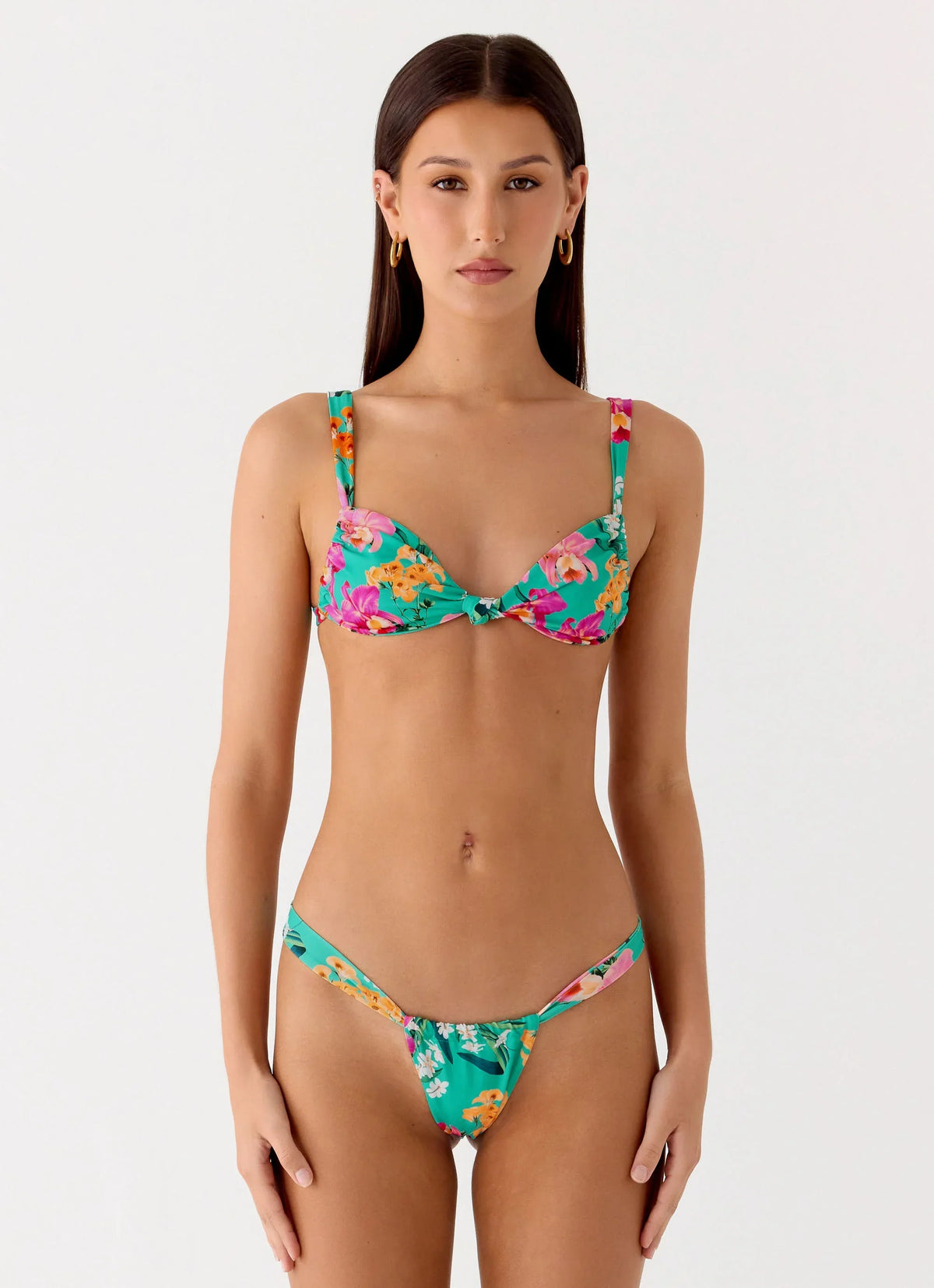 Parte de abajo de bikini fruncida Airlie - Jungle Bloom