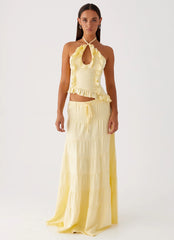 Top de lino Mariella - Amarillo