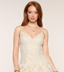 Priscilla Crochet Lace Skater Mini Dress