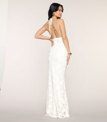 Holly Crochet Halter Mermaid Formal Dress