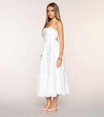 Barefoot In Bloom Eyelet Midi Dress