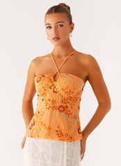 Top Catalina de Lantejoulas - Laranja