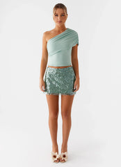 Top de un solo hombro Islington - Menta