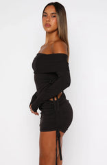 Minivestido Manga Longa Sweet Sting Chocolate