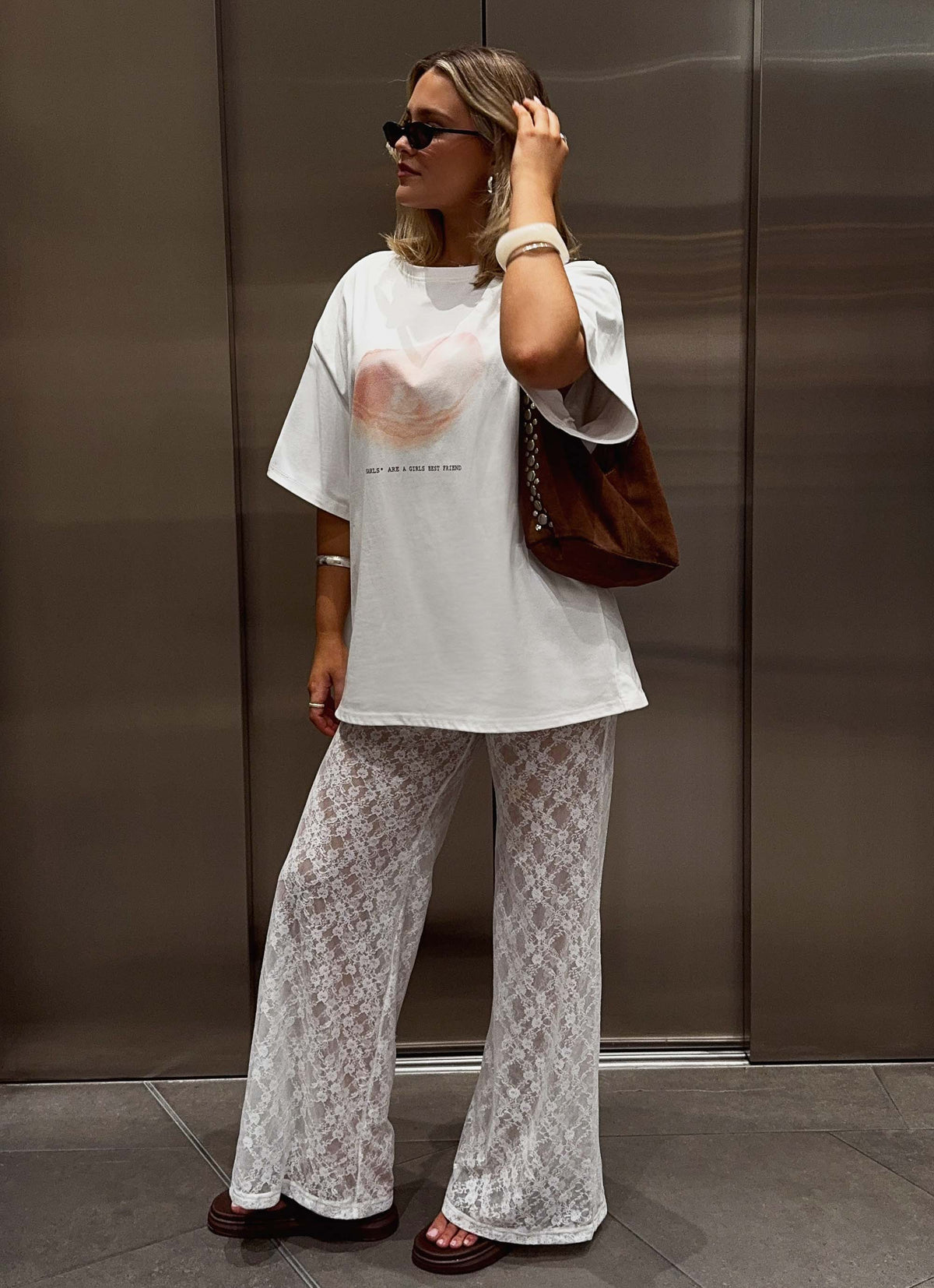 Pantalones de encaje Matcha - Blanco