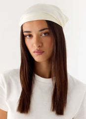 Lenço de Cabelo Lover Vibes - Creme