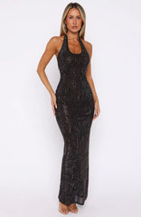 Maxivestido adornado Burning Glance Chocolate