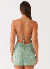 Minivestido Vietta Sequin Cami - Menta