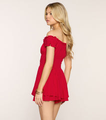 Make Me Blush Off-Shoulder Romper