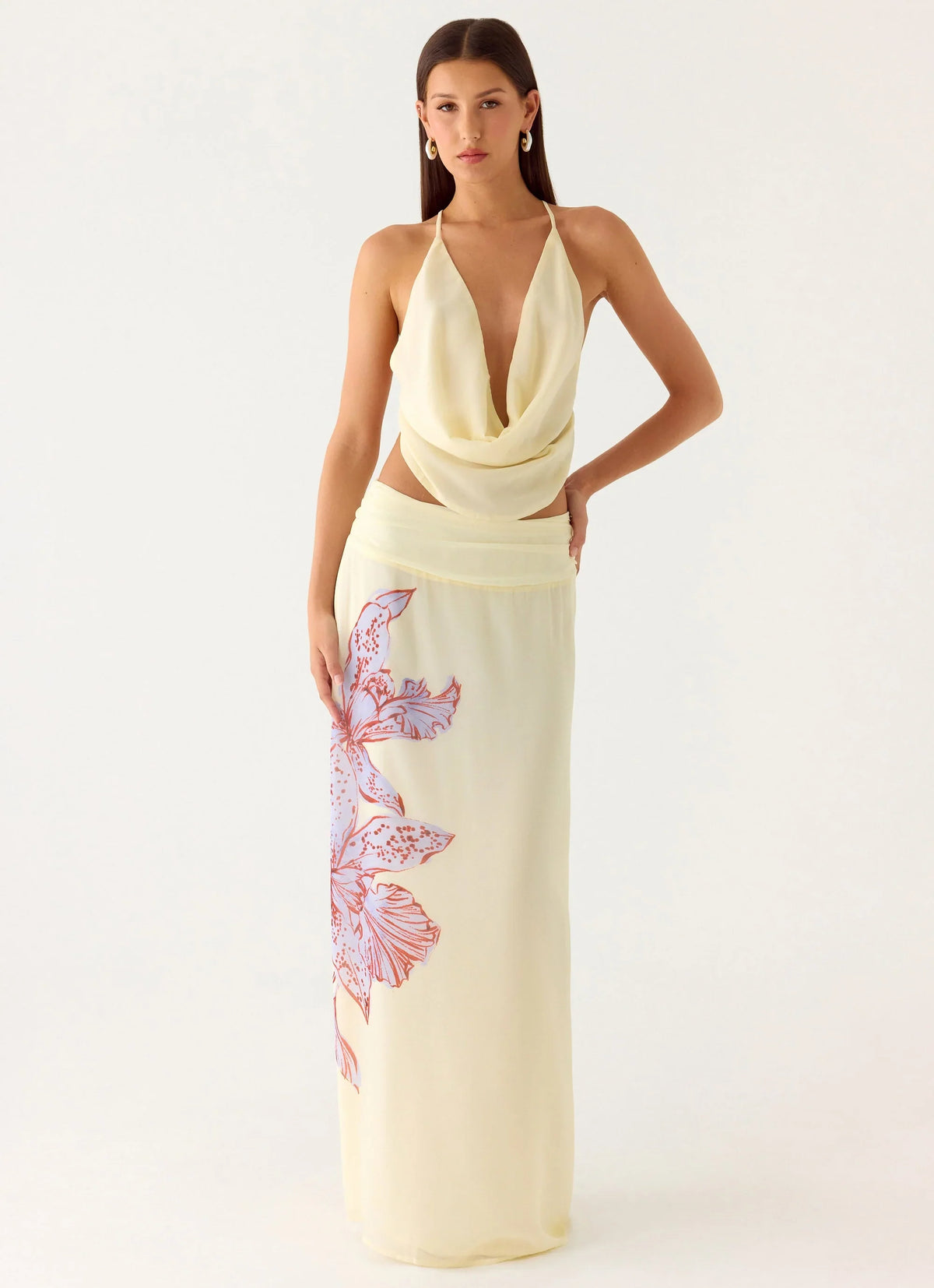Saia Longa Blushing Bloom - Violet Blossom