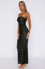 Vestido largo sin tirantes Mad Love Negro