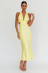 Vestido Longo And On Crossover Cut-Out Limão