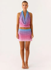 Minifalda de punto de lentejuelas "One More Time" - Disco Ombre