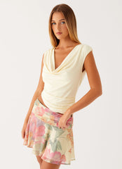 Blusa de Gola Drapeada Knox - Limão