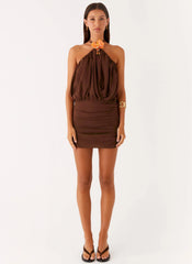 Minivestido Vidia Flower - Chocolate