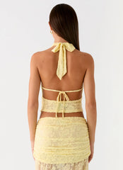 Top Halter Farruko Jacquard - Manteiga
