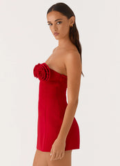 Minivestido tomara que caia Patsie - Vermelho
