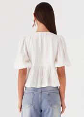 Top com amarração Western Wind - Branco