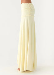 Falda Liana Maxi Fruncida - Amarillo