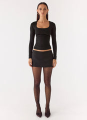 Medias Frosted Kisses Diamonte de 12 deniers – Negro con brillo plateado